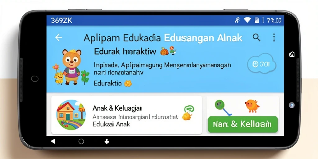 Tampilan antarmuka aplikasi 369ZK yang menyenangkan dan interaktif untuk edukasi anak.