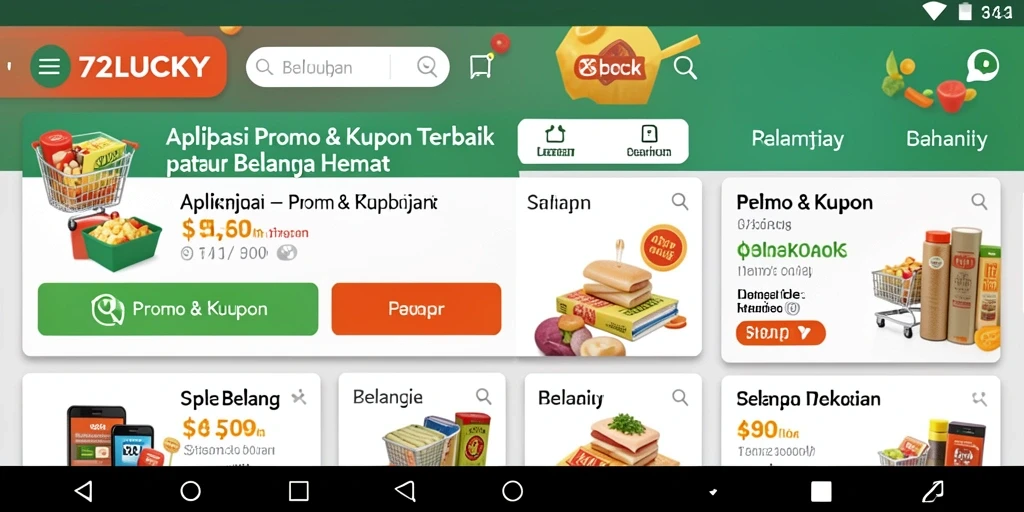 Antarmuka intuitif aplikasi 72LUCKY untuk promo & kupon.