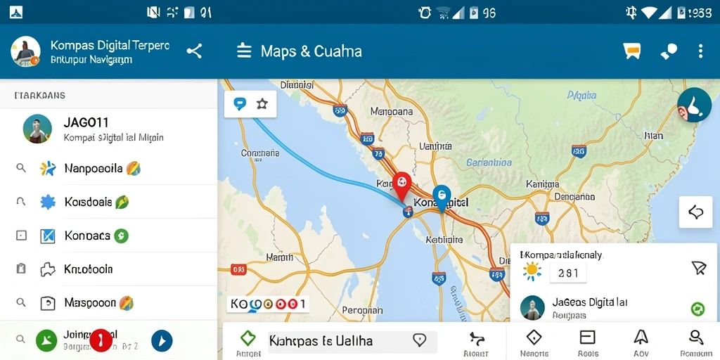 Tampilan antarmuka JAGO11 yang user-friendly untuk navigasi kompas digital.
