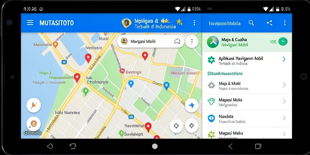 Tampilan antarmuka Navigasi Mobil MUTASITOTO yang informatif dan responsif.
